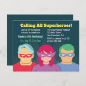 Cool Superhero Birthday Party Invitation (Front/Back)