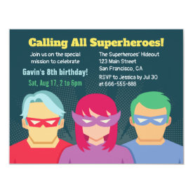 Cool Superhero Birthday Party Invitation