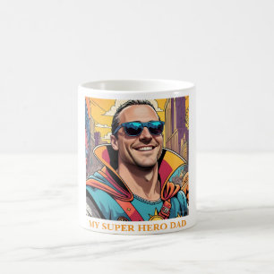 Cool Superhero Dad Comic Book Art Style Coffee Mug