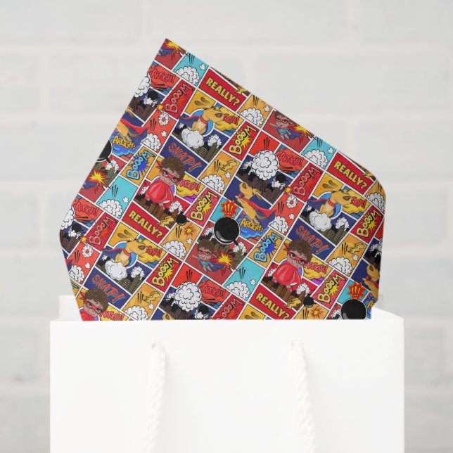 cool superhero tiled pattern party  tissue paper (Gift Bag)