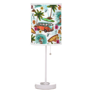 Cool surf beach pattern table lamp