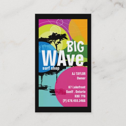 Customizable Cool Surf Shop Business Cards