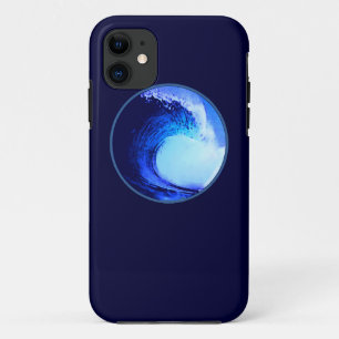 cool surf style blue wave iPhone 11 case