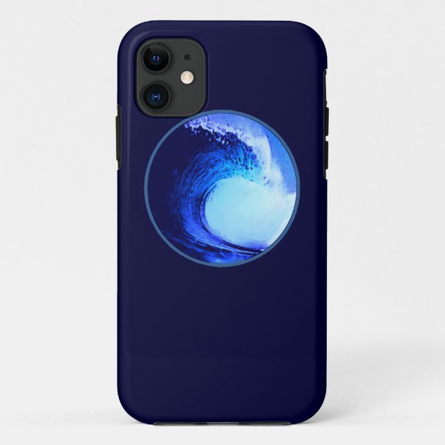 cool surf style blue wave Case-Mate iPhone case (Back)
