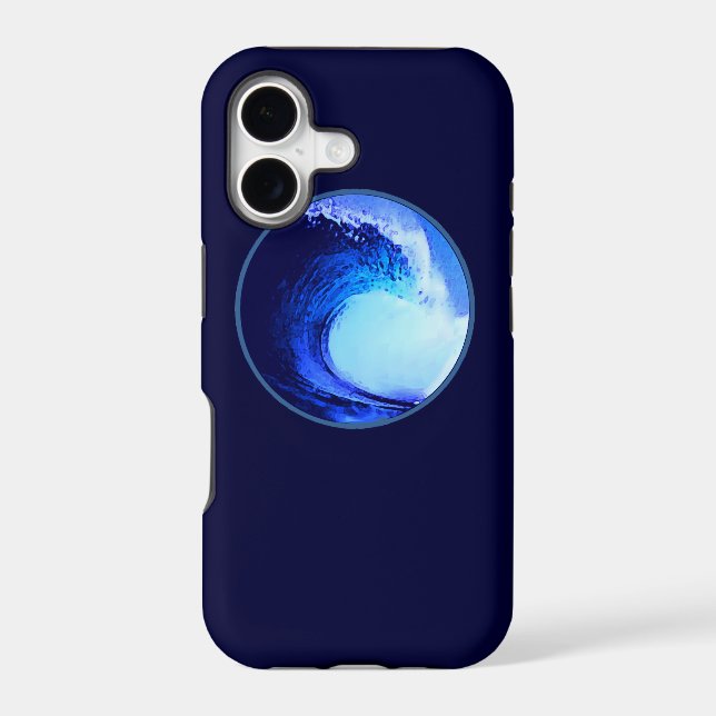 cool surf style blue wave iphone case (Back)
