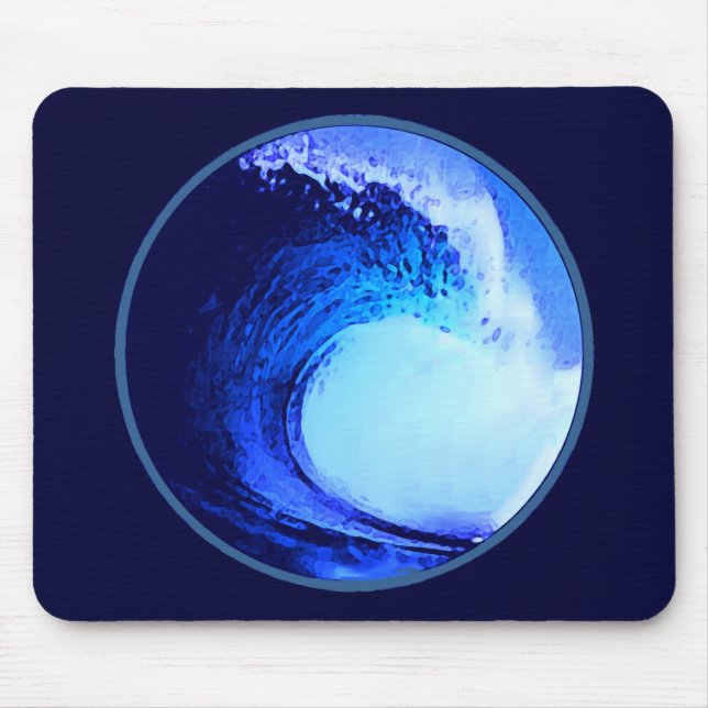 cool surf style blue wave mouse pad (Front)