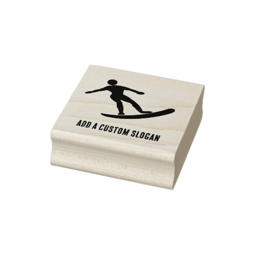 Cool Surfboard Guy Catching the Waves _ own text Rubber Stamp