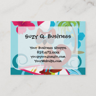 Cool Surfer Dog Surfboard Summer Beach Party Fun Business Card