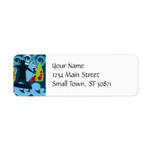 Cool Surfer Dude Surfing Beach Ocean Surf Waves Label