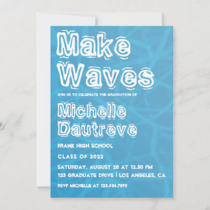 Cool Surfer Graduation Party Photo Invitation