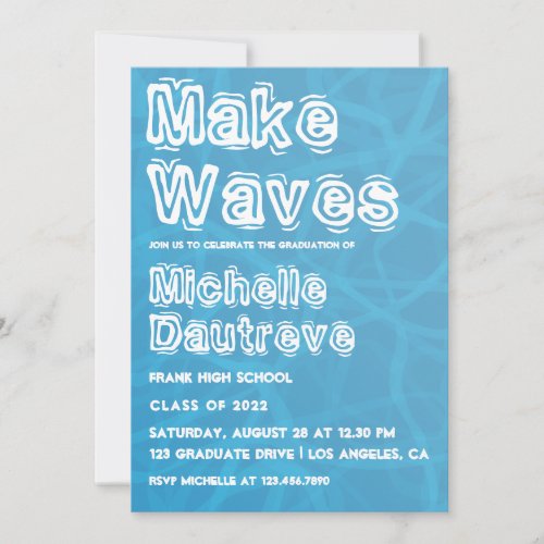 Cool Surfer Graduation Party Photo Invitation