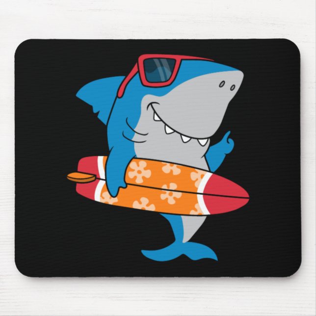 Cool surfer shark mouse pad (Front)