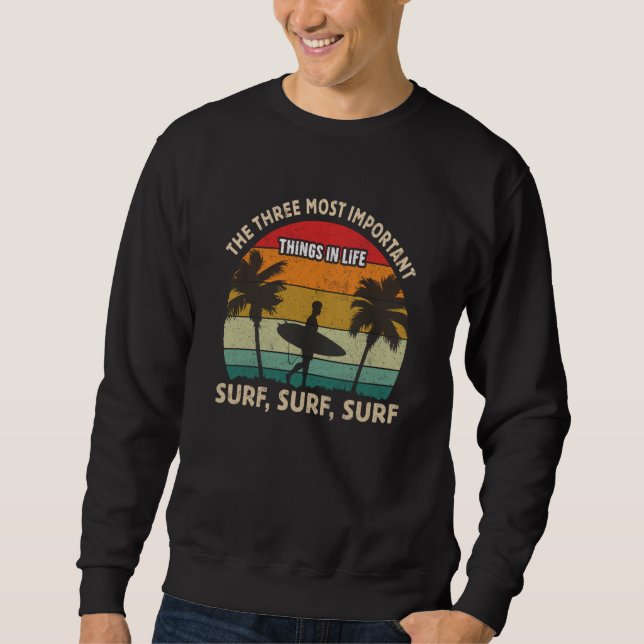 Cool Surfer Surfing Retro Surf Sweatshirt (Front)