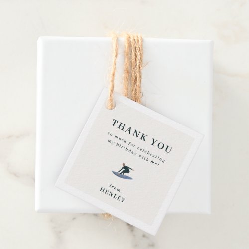 Cool Surfing Beach Theme Thank You Favor Tags