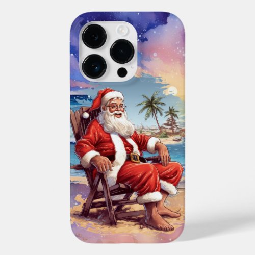 cool surfing Santa beach lovers Case_Mate iPhone 14 Pro Case