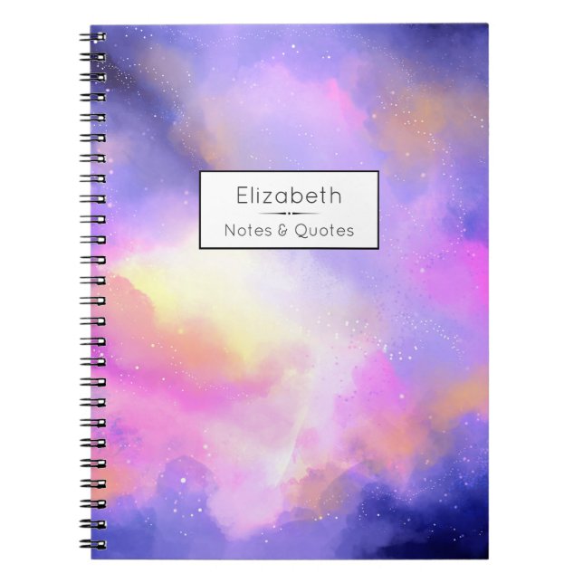 Cool Surreal Clouds Watercolor Design Notebook (Front)