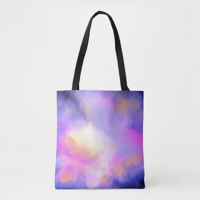 Cool Surreal Clouds Watercolor Design Tote Bag (Front)