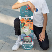Cool Surreal Funny Unique Custom Personalized Name Skateboard