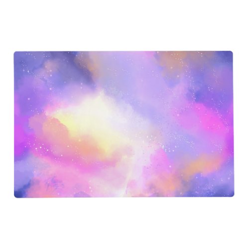 Cool Surreal Space Clouds Watercolor Design Placemat
