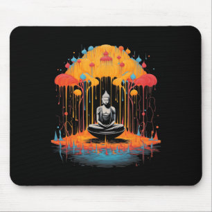 Cool Surreal Zen Buddha Art Graphic Meditation Yog Mouse Pad