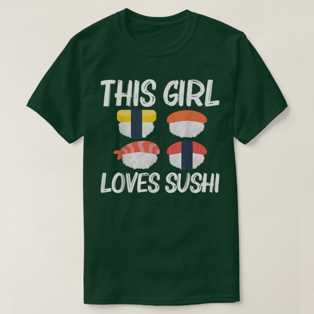 Cool Sushi For Girls Kids Japanese Sashimi Seafood T-Shirt (Design Front)