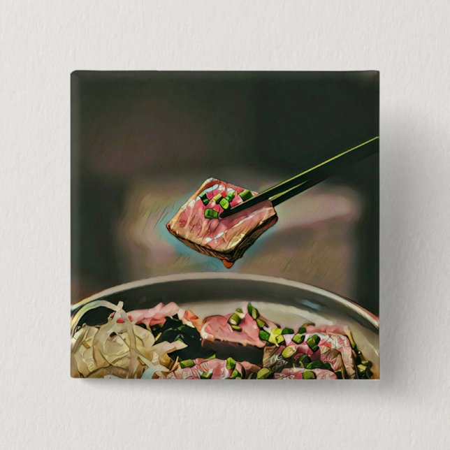 Cool sushi gift button (Front)
