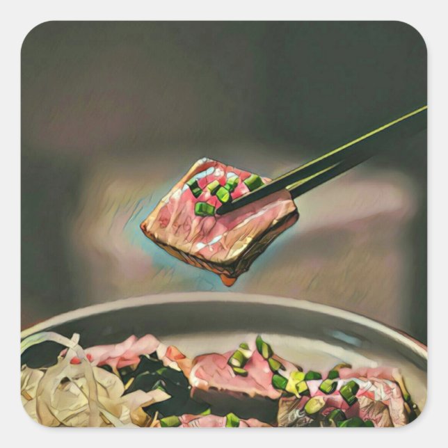 Cool sushi gift square sticker (Front)