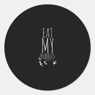 Cool Swimming Eat My Bubbles Swim Funny Swimmer Classic Round Sticker