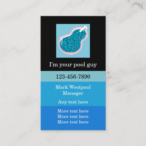 Cool Swimming Pool Guy Business Card