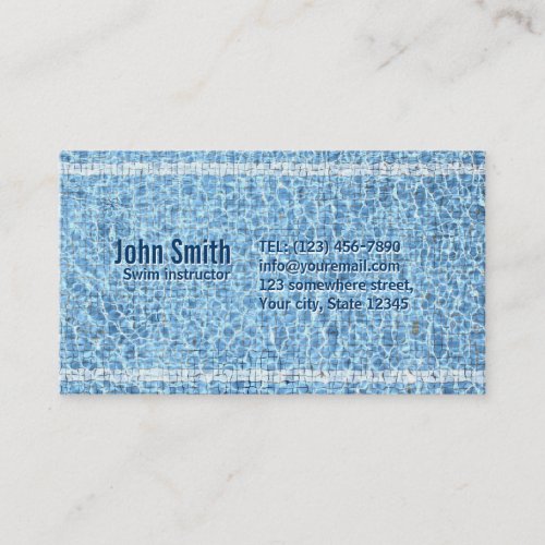 Cool Swimming Pool Swim Instructor Business Card