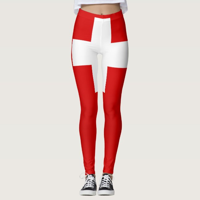Cool Switzerland Flag Fashion Leggings (Front)