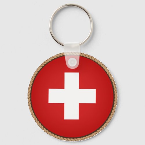 Cool Switzerland Flag Seal Keychain