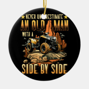 Cool SXS For Grandpa Men Dad Offroad UTV ATV Side- Ceramic Ornament