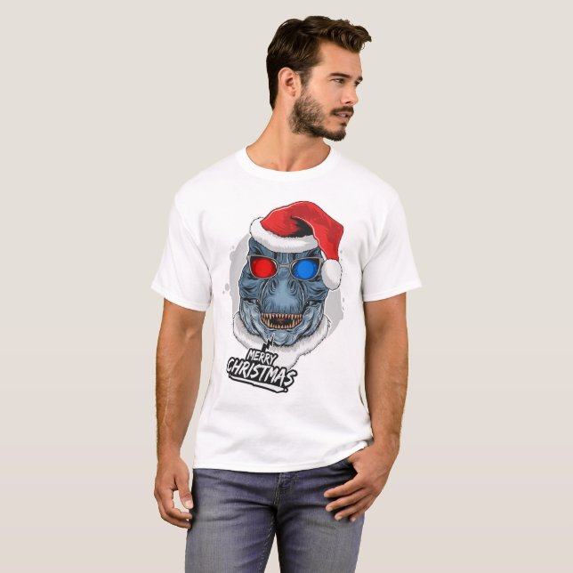 Cool T-Rex Christmas T-Shirt (Front Full)