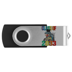 Cool T-Rex Class Of 2033 Grow With Me Graduation Flash Drive