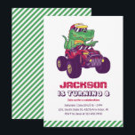 Cool T-Rex Monster Truck Dinosaur Kids Birthday Invitation<br><div class="desc">Cute design for kids,  boys or girls who love dinosaur,  dino cartoon,  T-rex and other dinosaur species. Perfect for Jurassic theme birthday party. You can customize the wording to fit other occasions.</div>