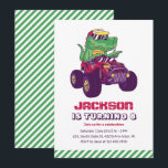 Cool T-Rex Monster Truck Dinosaur Kids Birthday Invitation<br><div class="desc">Cute design for kids,  boys or girls who love dinosaur,  dino cartoon,  T-rex and other dinosaur species. Perfect for Jurassic theme birthday party. You can customize the wording to fit other occasions.</div>