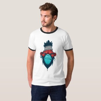 Cool T-shirt With Picture Of Angry Monkey Head by Zr_Desings at Zazzle