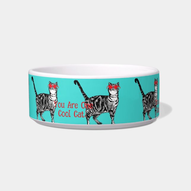 Cool Tabby Cat You Are One Cool Cat Cats Bowl (Front)