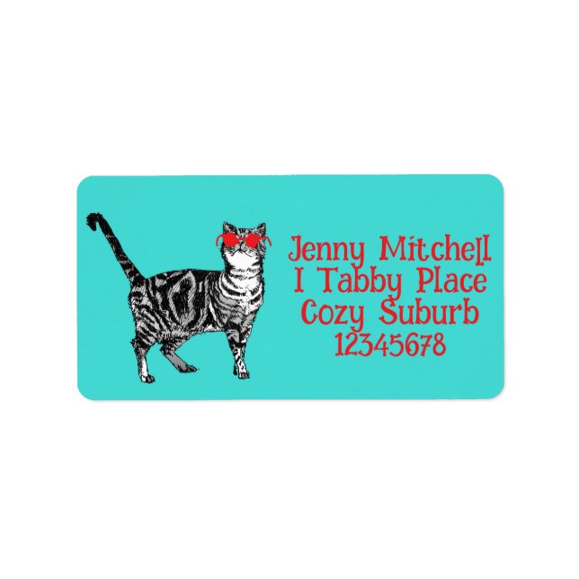 Cool Tabby Cat You Are One Cool Cat Cats Love Label (Front)