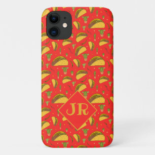 Cool Tacos Tortilla and Chillies Mexican Pattern iPhone 11 Case
