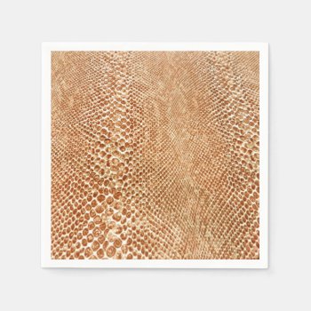 Cool Tan Snake Skin Pattern Photo Print Paper Napkins by Chicy_Trend at Zazzle