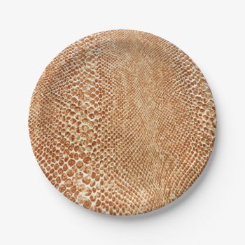 Cool Tan Snake Skin Pattern Photo Print Paper Plates by Chicy_Trend at Zazzle