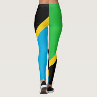 Tanzania National Flag Colors Horizontal Striped Leggings