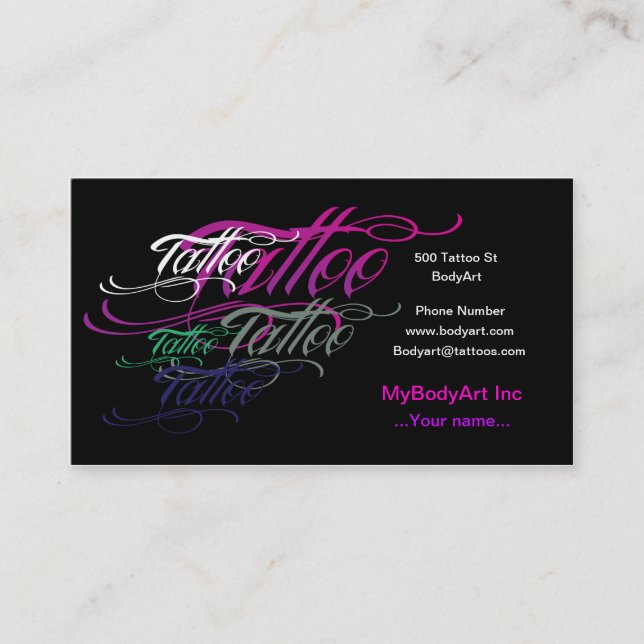 Cool Tattoo Business Card (Front)