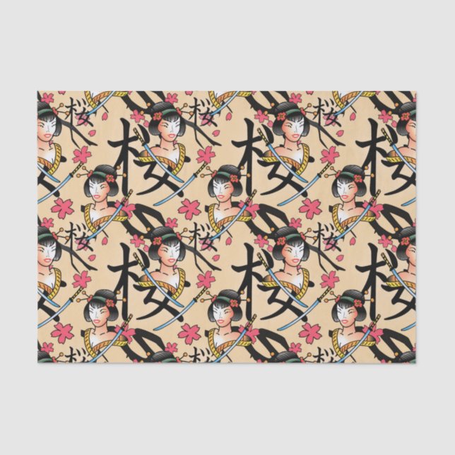 Cool tattoo lovers tiled party tissue paper (Front)