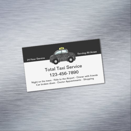 Cool Taxi Airport Transportation Business Card Magnet