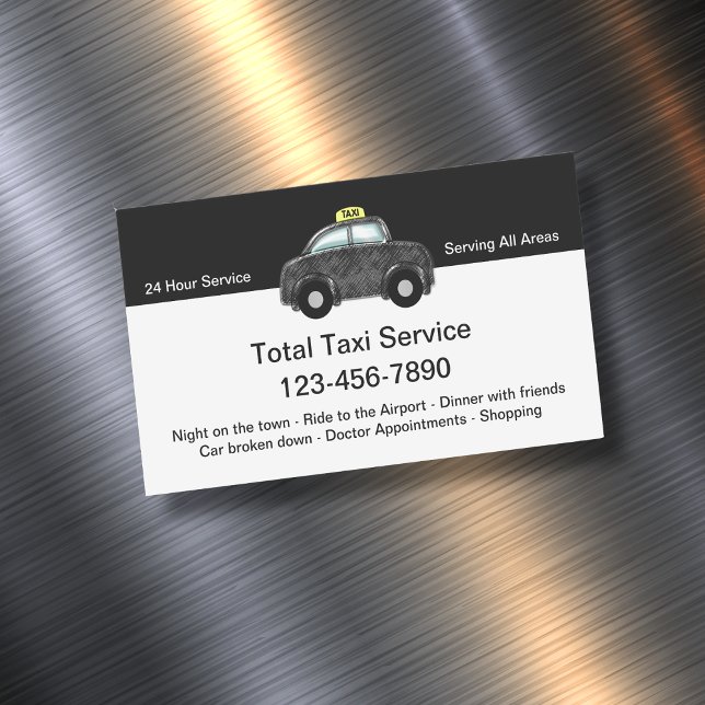 Cool Taxi Airport Transportation Business Card Magnet (Creator Uploaded)