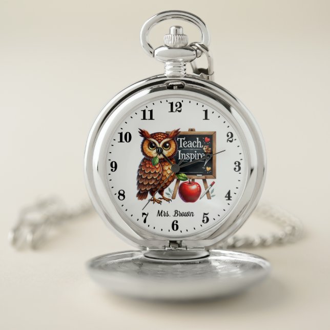 Cool Teacher add name  Pocket Watch (Inside)