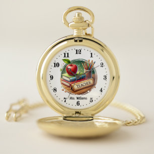 Cool Teacher add name Pocket Watch